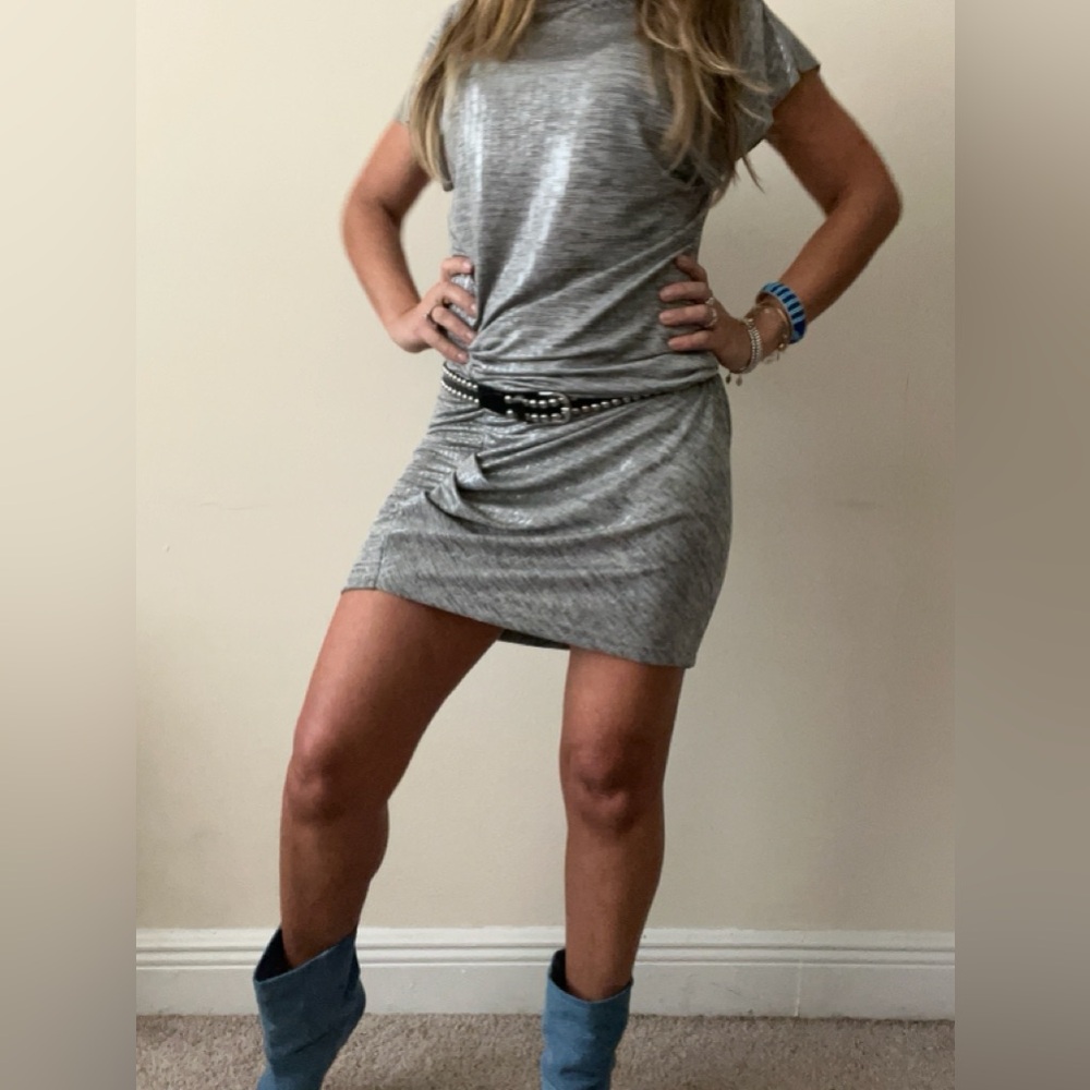 Isabel Marant T-Shirt Nadilia Dress 👽👽 Silver Mini